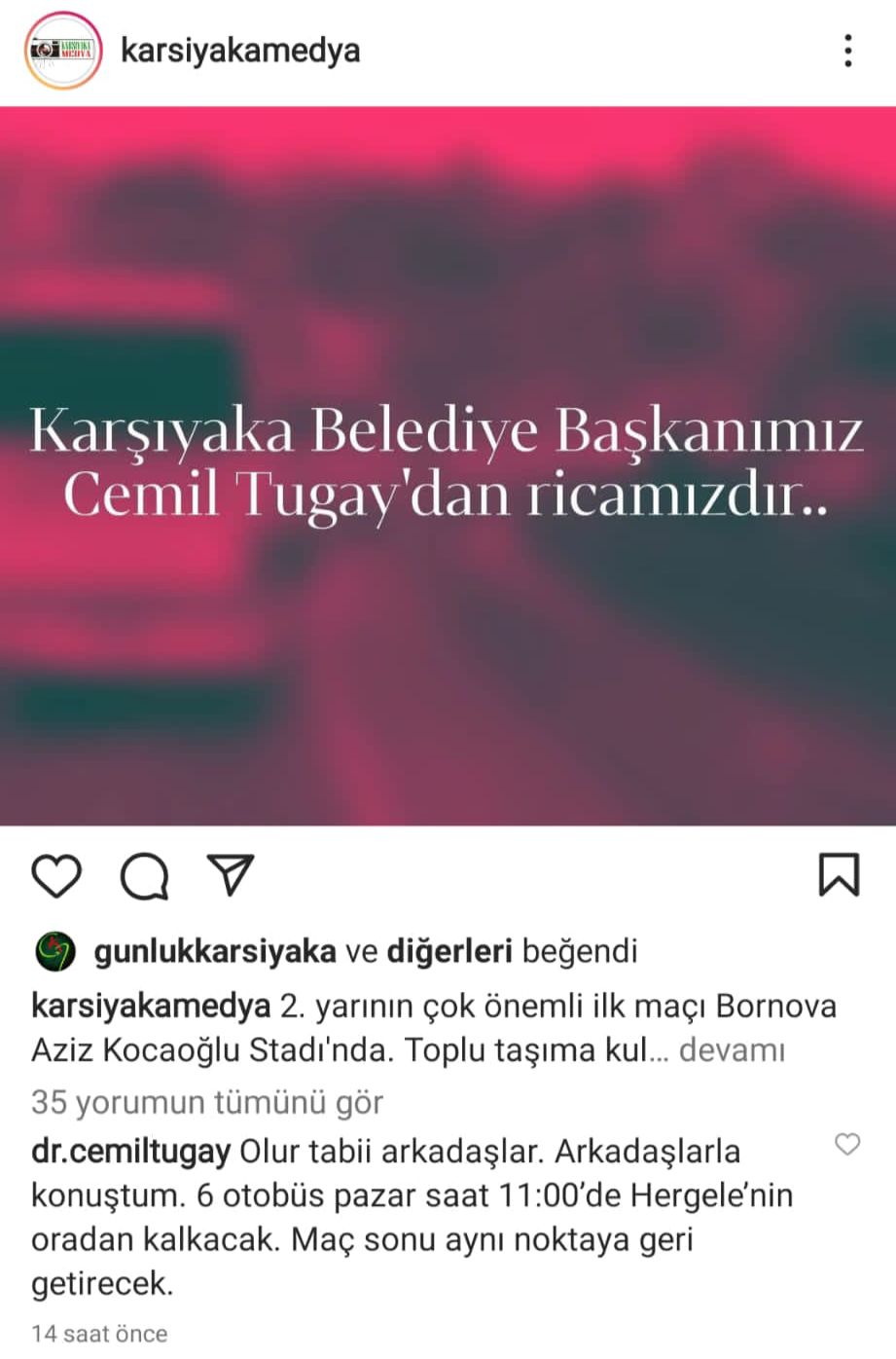 KSK maçına 6 otobüs kalkıyor