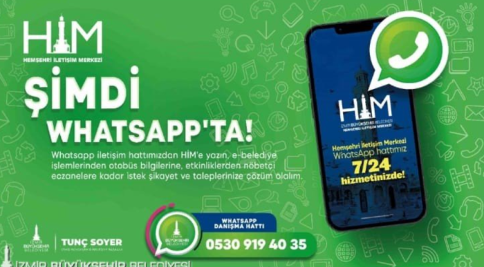 İzmir Büyükşehir Belediyesi WhatsApp’ta                 